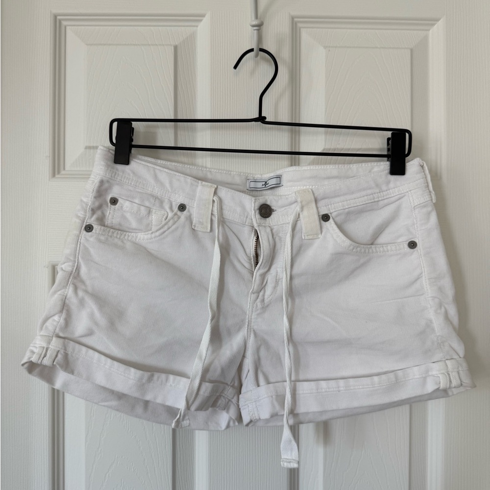 7 For All Mankind Women's White Casual Shorts